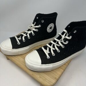 Converse Chuck Taylor All Star Lift Platform Tweed Shimmer Black Woman's 10.5‎